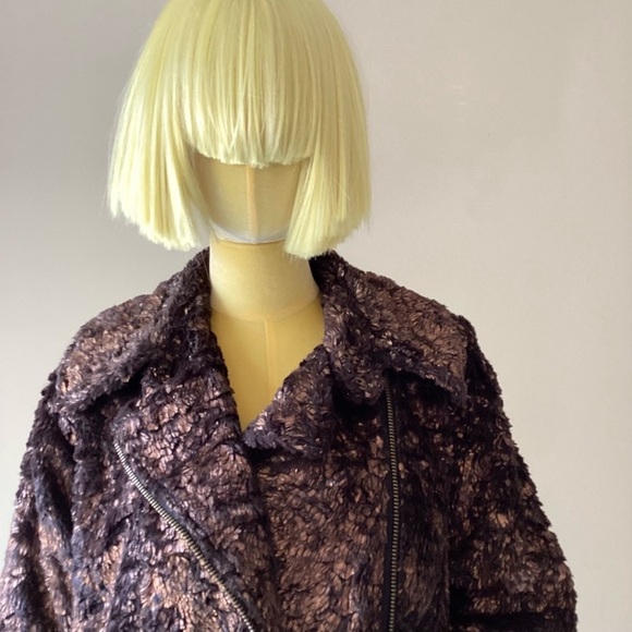 Opening Ceremony Faux Fur Brown Bronze Coat XS - Picture 4 of 6